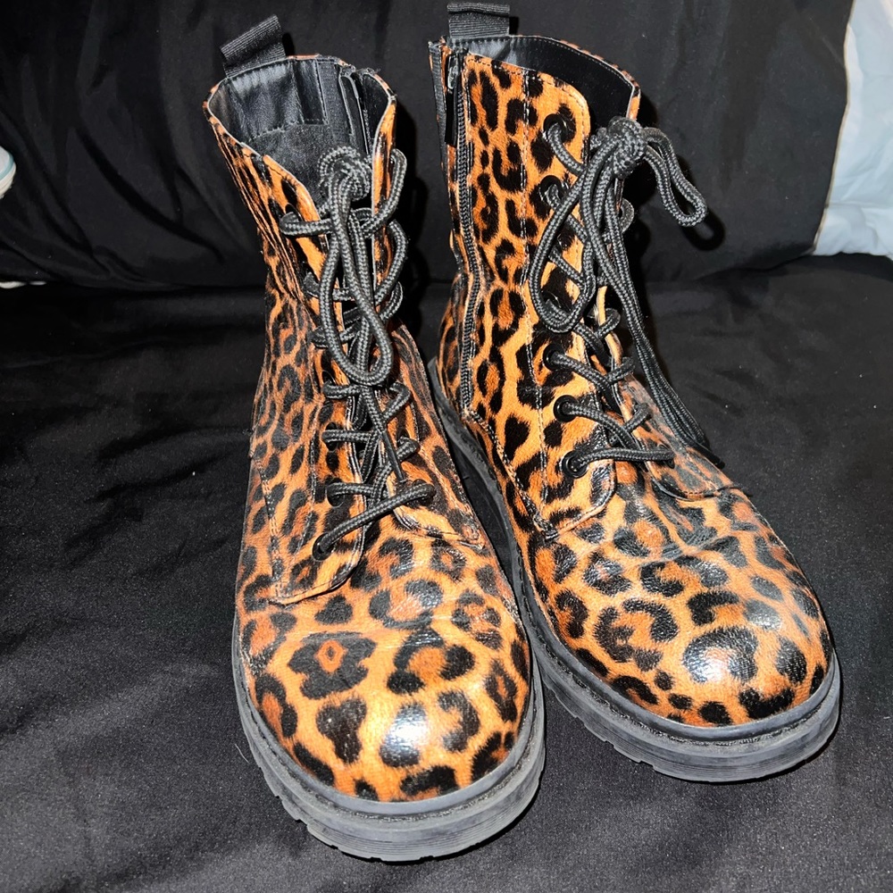 Torrid leopard faux leather boots